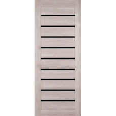 Дверное полотно остекленное Верона (600x2000) ПВХ (Дуб Серый лакобель черный)
